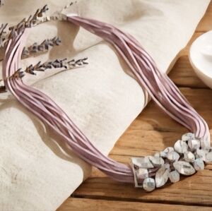 Vintage Lia Sophia Women's Pink and Purple Necklace